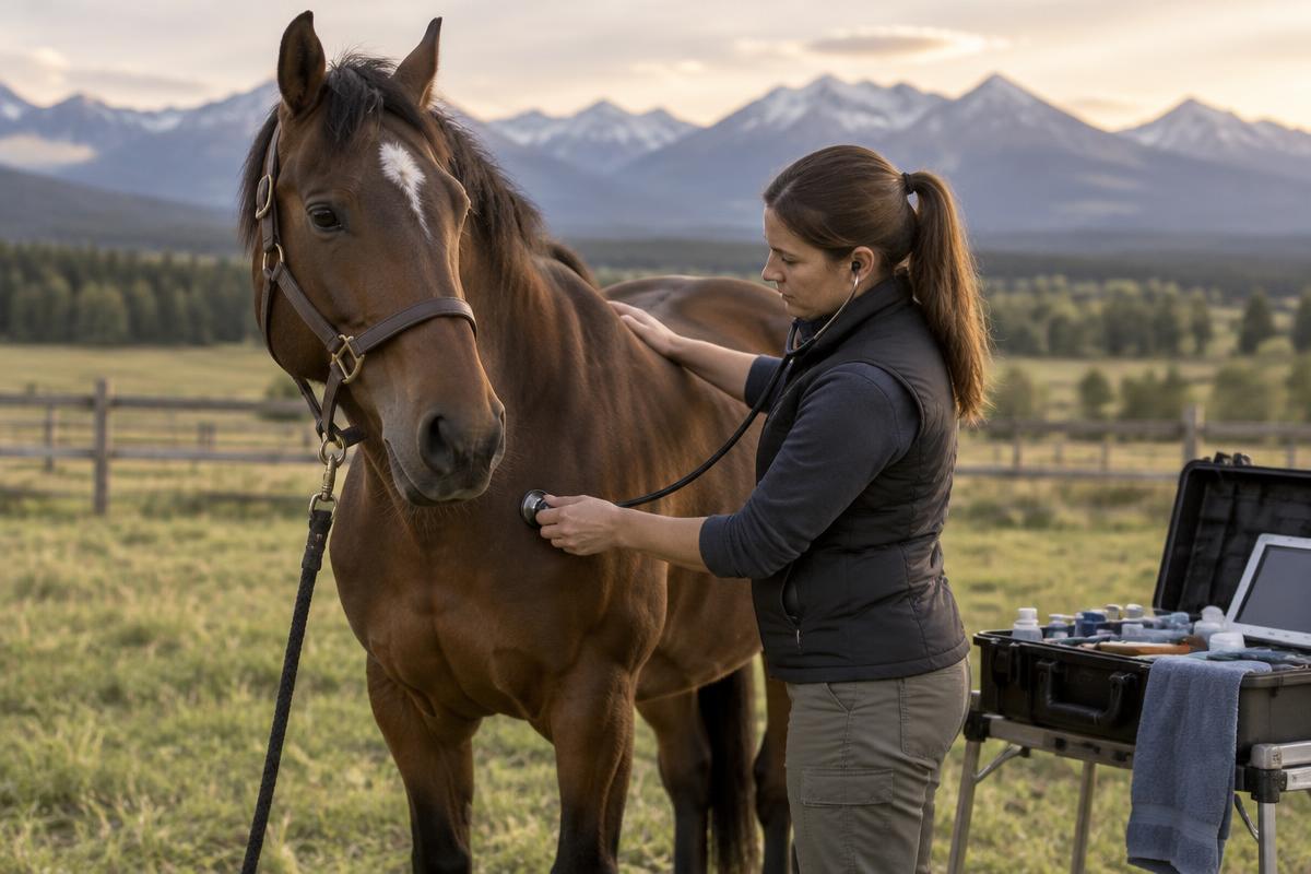 Wise Equine veterinarian providing care in the field